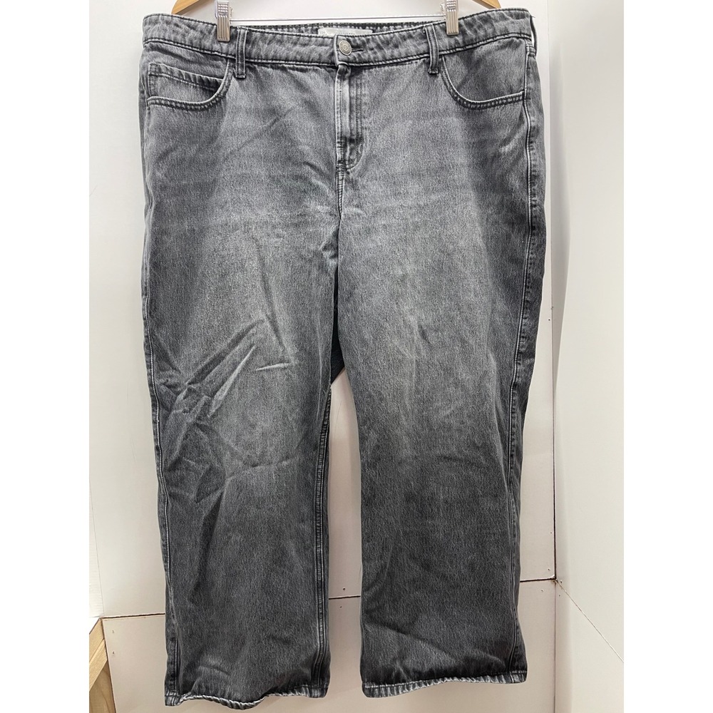 Hollister High-Rise Baggy Jeans Washed Black Denim W35 Short 20s 0731010